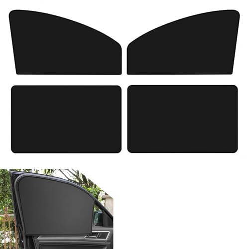 Ferianl 4PCS Auto Window Shade, Magnetic Side Window Sun Shade, Block Light Car Window Covers, Heat Insulation and UV Protection Car Curtain, Universal Interior Accessories