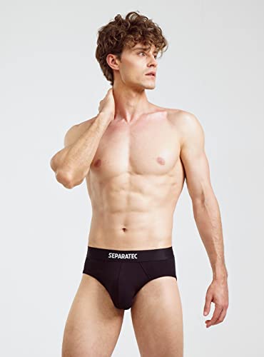 Separatec Men's Underwear Multipack Classic Fit Cotton Dual Pouch Briefs 3 Pack(M,Navy Blue/Black/Dark Gray) #TOP1