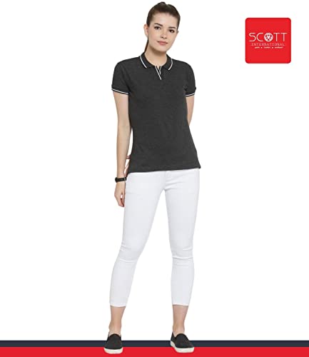 Image of Scott International Women's Regular Fit 100% Pure Organic Cotton Polo T-Shirt | Womens Polo Collar Neck T-Shirt | Cotton Plain Polo Neck Half Sleeve T-Shirt | Tshirts for Women