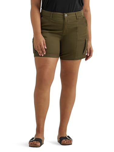 Lee Womens Ultra Lux Comfort with Flex-to-Go Cargo Short Olive Night 10