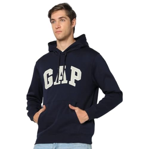 Image of Gap Men Embroidered Relaxed Fit Full Sleeve Hoodie