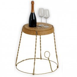 Preisvergleich Produktbild Renoir Tisch Käfig Design Champagnerkäfig aus Kork und Metall