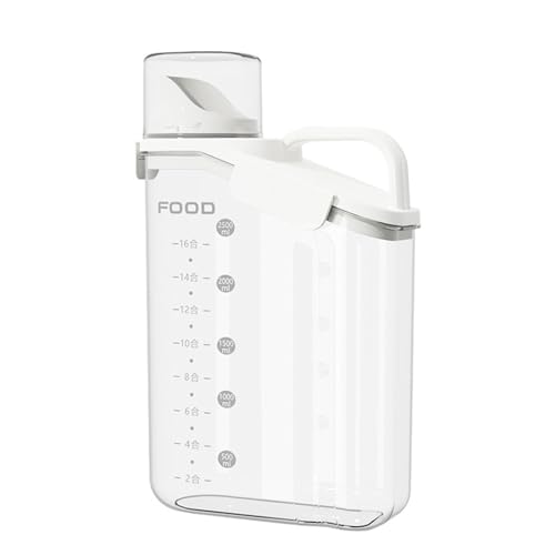 soulnioi Cereal Storage Containers, Rice Storage Container Airtight Dry Food Storage Tank Plastic Kitchen Cereal Dispenser or Flour, Pet Food, Sugar Storage - 2800ML/White