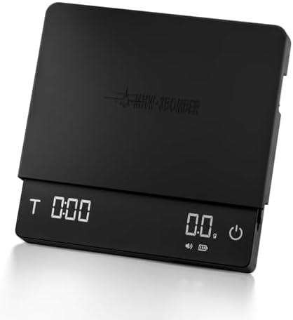 MHW-3BOMBER Large Coffee Scale with Timer, Digital Pour-Over Scale with Flow Rate, 2kg/0.1g Accurate Espresso Scale, 3-Mode, Rechargeable Coffee Bean Weight Scale for Pour Over, Espresso,Black,ES5663
