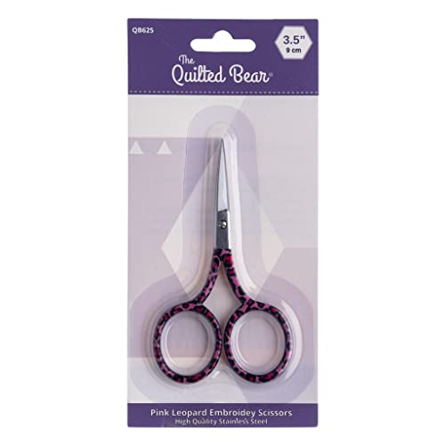 The Quilted Bear Pink Leopard Print Embroidery Scissors, Sharp 3.5" Blades for use as Embroidery Cross Stitch, School - Image 4