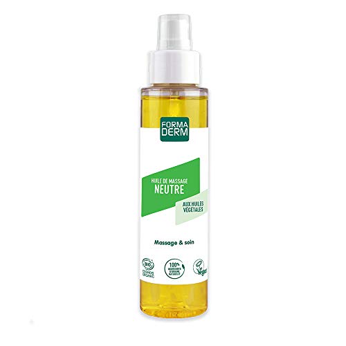 Formaderm - Huile de massage neutre - Sans Parfum - Huile de Massage Bio et Vegan - 100% Naturelle - Huile d'Amande Douce et de Pépin de Raisin - Fabrication Française - Flacon Pompe 100ml Cover