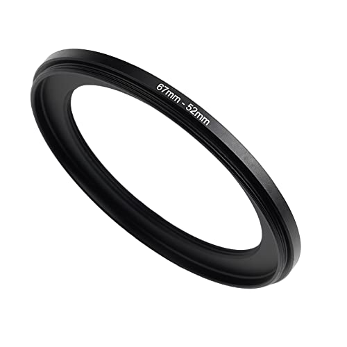 67mm to 52mm Step Down Ring filter adapter applicable to all brands of UV ND CPL filter (67mm-52mm)
