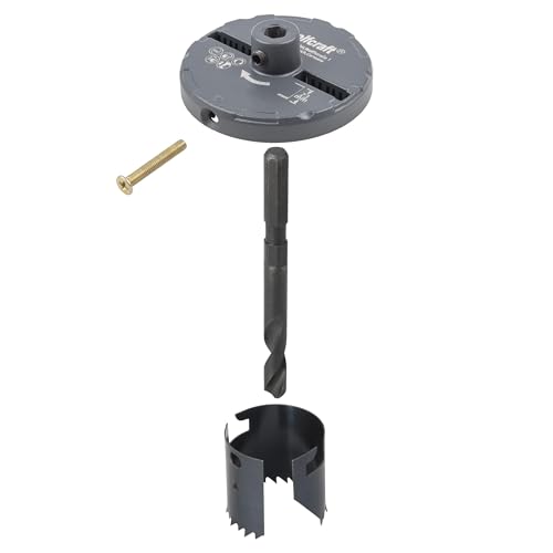 wolfcraft Mehrkranzlochsäge, Ø 25-65 mm, 2165000, Säge mit 6 Schnellwechsel-Einsätzen, Ø 25-65 mm, Schnitttiefe 23 mm - für Holz, Gipskarton und OSB-Platten