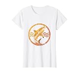Cape Cod Great White Shark Breaching Ocean Waves T-Shirt, Women, White, Large