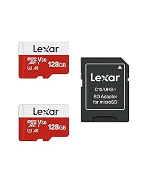 Lexar Micro SD 128 GB, Scheda Micro SD fino a 100 MB/sec(R), Scheda di Memoria microSDXC con Adattatore SD, A1, U3, C10, V30, Micro SD Card Confezione da 2