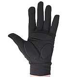 Figure Skating Gloves - Warm Padded Protection for Practice, Competition, or Testing/ Examination (Black, Youth Medium/ Large)