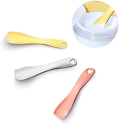 Sibba 3 Pieces Facial Massage Spatula Sticks Mini Skincare Tiny Spoons Face Eye Cream Lotion Makeup Applicator Tools Brush Set Reusable Skin Care Beauty Cosmetic Tool