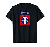 Versión de parche ampliada de una camiseta 82nd Airborne Division, aspecto desgastado
