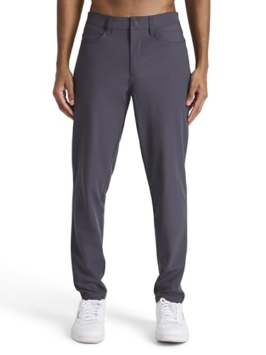 Reebok Mens 5-Pocket Voyager Oblong Pant Tapered Slim Fit Lightweight Poly Double-Knit Fabric Ebony 34X32