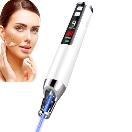 BolíGrafo Para Eliminar Lunares, Dispositivo De Plasma Con Picosegundos,BolíGrafo Para Eliminar Verrugas,9 Modos Y 5 Niveles,Para Verrugas,Pecas,Nevos,Manchas Oscuras Y PequeñOs Tatuajes,Luz Azul