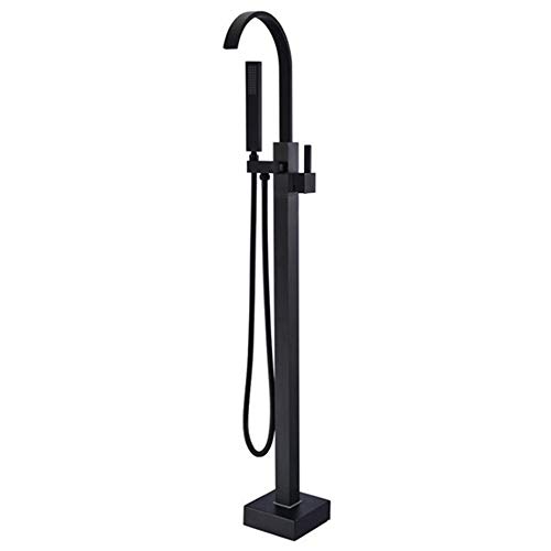 Remplissage de baignoire monté au sol cascade et laiton noir durable