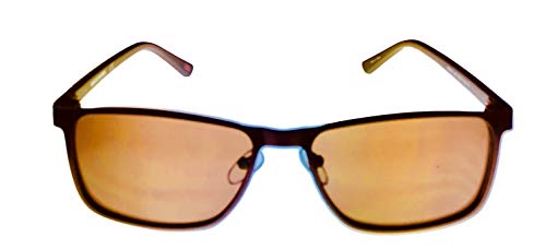 Skechers Mens Matte Dark Brown Metal Rectangle Sunglass, Brown Lens SE8073. 49E2