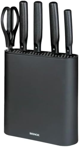 Brinox - Jogo de Facas com Suporte Cepo Inox Action 6 peças - Pre...