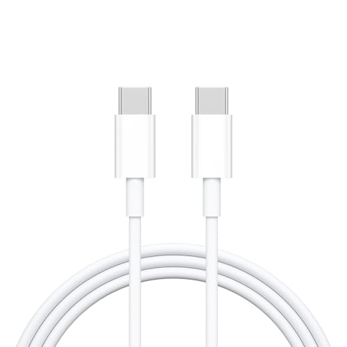 Oumida Cable USB C a USB C, Cable de Carga Rápida 3.0, Cables USB C de Carga de Repuesto Duradero de 1m, Compatible con iPhone 16/15 Plus Pro Max, Samsung Galaxy, Xiaomi, Redmi, Tabletas, Blanco