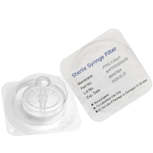 Sterile Syringe Filters PTFE 25 mm Diameter 0.22 um Pore Size Individually Packaged 10/pk by Biomed Scientific