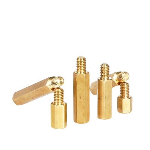 YINZHD Entretoise hexagonale en laiton M2,5 M3 M4 M5, entretoise hexagonale, pilier en cuivre, colonne de support de carte mère, goujon, écrou, boulon, vis(14mm 10pcs,M2.5 thread 6mm)