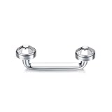 Xpircn 14G Titanium Staple Surface Piercing Barbell Internally Threaded Surface Barbell Staple Piercing (1/2' (12mm))