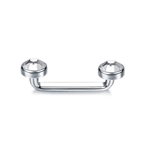 Xpircn 14G Titanium Staple Surface Piercing Barbell Internally Threaded Surface Barbell Staple Piercing (1/2' (12mm))