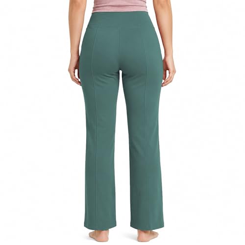 Image of NINQ Women High Waist Flare Pants Lite Regular | Smart Casual Korean Trouser for Office Wear, Gym, Sports, Travel & Daily Styling