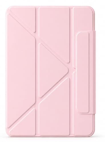 Image of Mavro Vegan Leather Case for OnePlus Pad Go 2 12.1 Inch and Oppo Pad 5, Multi-Angle Magnetic Stand Cover with Pencil Holder (Pink, Leather Y-Stand)