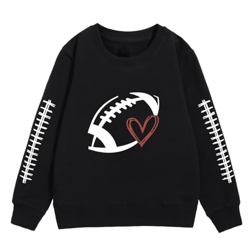 Football Sweatshirts for Girls Boys Game Day Outfits Y2k Long Sleeve Crewneck Pullover Tops Cute Casual Fall Clothes3