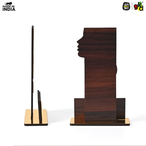 Image of GKD Personalized Wooden Women's Trophy - Printed Custom Name & Message | Female Achievement Award, Corporate Recognition, Leadership Memento (Wood)