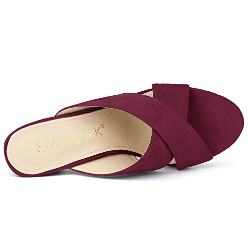 Allegra K Women's Crisscross Strap Block Heel Slide Sandals4