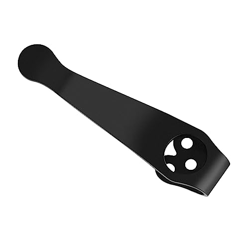 Titanium Deep Carry Pocket Clip for Spyderco Para 3, Paramilitary 2 and More Models Knives, Premium Custom-made Pocket Clip with 3 Pieces Screws, Black - Image 2