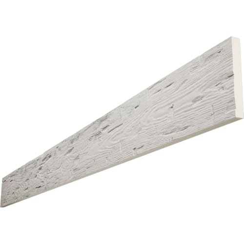 Timberthane Hand Hewn Faux Wood Beam, 1-Sided (Plank), 12"W x 96"L x 1"T, Driftwood Finish