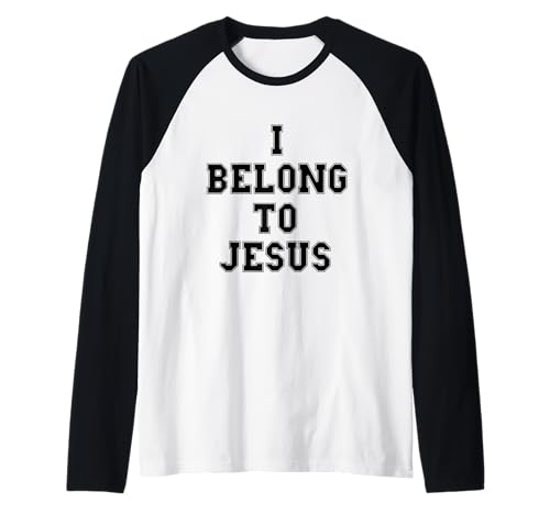 I Belong To Jesus Christian Faith Biblia Verso Religioso Dios Camiseta Manga Raglan