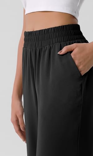 ODODOS Chiffon Flowy Wide Leg Pants for Women Lightweight High Waist Pull-On Pants with Pockets- 27" / 29" /31" Inseam4