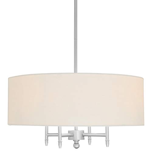 Amazon Brand – Stone & Beam Contemporary Pendant Chandelier With White Shade- 20 X 20 X 42 Inches (Adjustable Height), Satin Nickel #TOP1