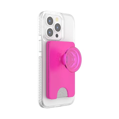 Image of PopSockets Phone Wallet for MagSafe, Phone Card Holder with Grip, Pink - Magenta