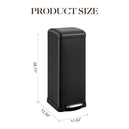 Caneca de basura de acero inoxidable 30L negra miniatura 2