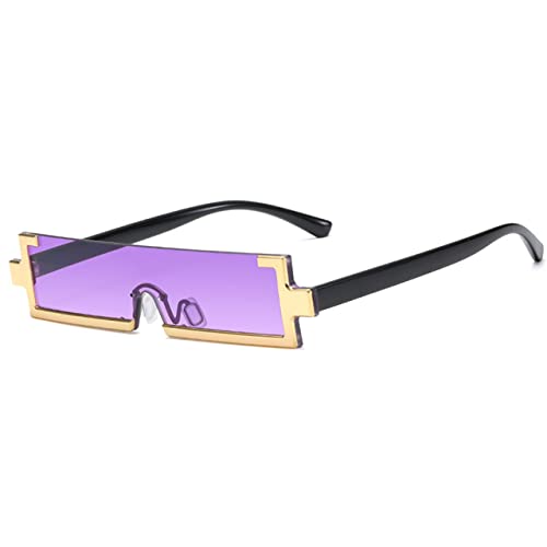 Lunettes de soleil sans monture carrées rétro avec protection UV400 pour un look vintage