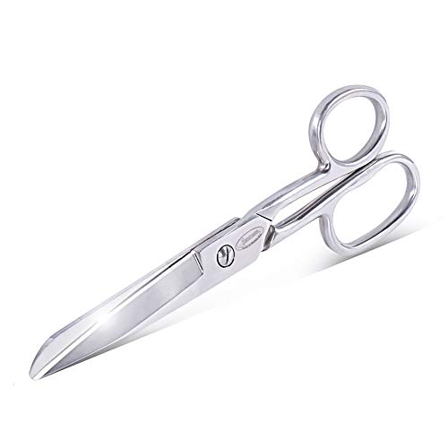 Newness Fabric Scissors, Heavy Duty All Metal Stainless Steel Craft Scissors, Multi-Purpose Professional Sharp Shears for Tailor Dressmaker Craft Cutting Cloth Leather Canvas Denim Paper, 6.5 Inch