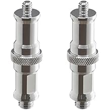 2 Pieces Standard 1/4 to 3/8 inch Metal Male Convertor Threaded Screw Adapter Spigot Stud for Studio Light Stand, Hot Shoe/Cold Shoe Adapter, Ball Head, Wireless Flash Receiver, Trigger