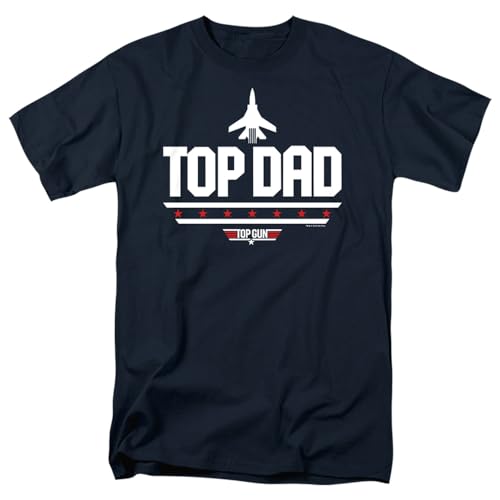 T-shirt Top Gun Dad de Popfunk, vêtement bleu marine de style vintage pour homme