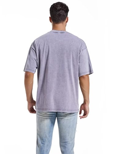 Image of 3 Pcs Men's Oversized Heavy Cotton Summer T-Shirts Vintage Tee Loose Fit Short Sleeve Casual Tshirts for Men Women