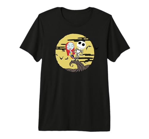 T-shirt Disney Jack et Sally coton premium pour fans de L'Étrange Noël de Monsieur Jack