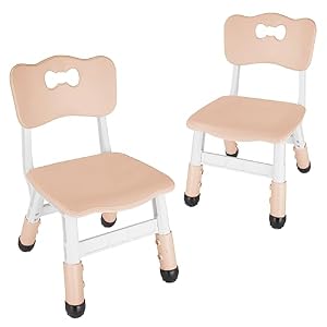 FUNLIO Adjustable Kids Chair (2pcs), 3 Level Height Adjustable Toddler Chair for Ages 3-8, Sturdy Child Chair with Maximum Bearing 220lbs, for Classrooms/Daycares/Homes, CPC & CE Approved – Natural