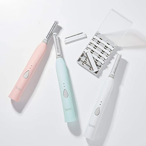 Spa Sciences - Sima Dermaplaning Tool - Patented Painless 2 In 1 Facial Exfoliation & Peach Fuzz-Hair Removal System W/ 7 Weeks Treatment Included - Anti-Aging – 3 Speeds - Rechargeable #TOP7