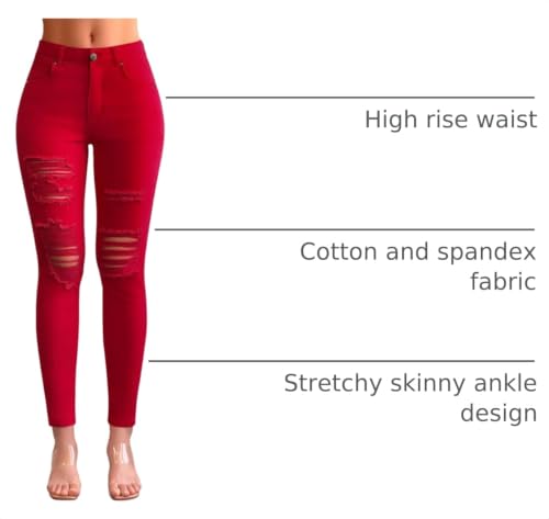 Image of roswear Women's Essentials Ripped Mid Rise Destroyed Skinny Jeans