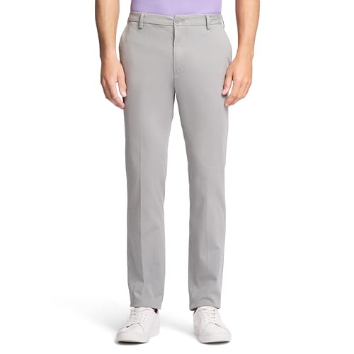 IZOD Men's Saltwater Stretch Flat-Front Chino Pants, Cinder Block Strt, 36W x 32L