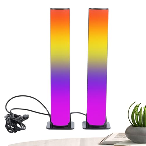 yztju Luz de escritorio inteligente: luces LED ambientales de color mágico RGB, barra de luz de sincronización de música habilitada para la aplicación para configuración de oficina en casa, lámpara